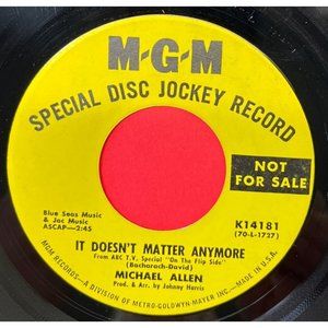 Michael Allen It Doesn't Matter Anymore / I Was a Boy 45 Funk Soul Promo MGM